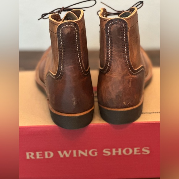 NEW RED WING BROWN LEATHER VINTAGE INSPIRED BOOTS MENS SIZE 10??? fits like 11 main image 4
